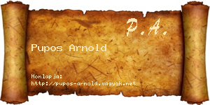 Pupos Arnold névjegykártya